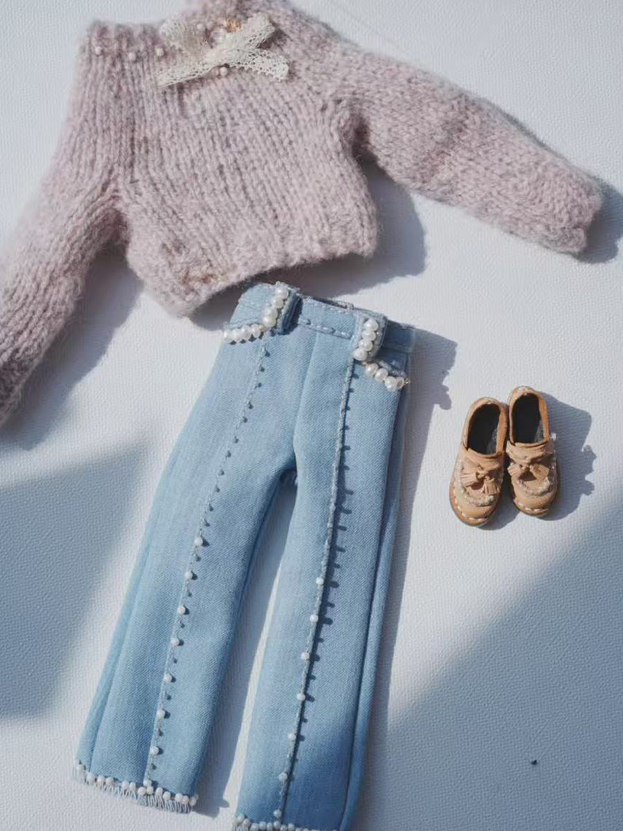 Handmade Outfit for Blythe/Obitsu, Sweater and Jeans Set