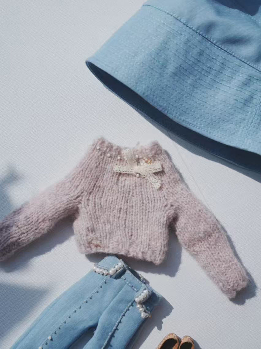 Handmade Outfit for Blythe/Obitsu, Sweater and Jeans Set
