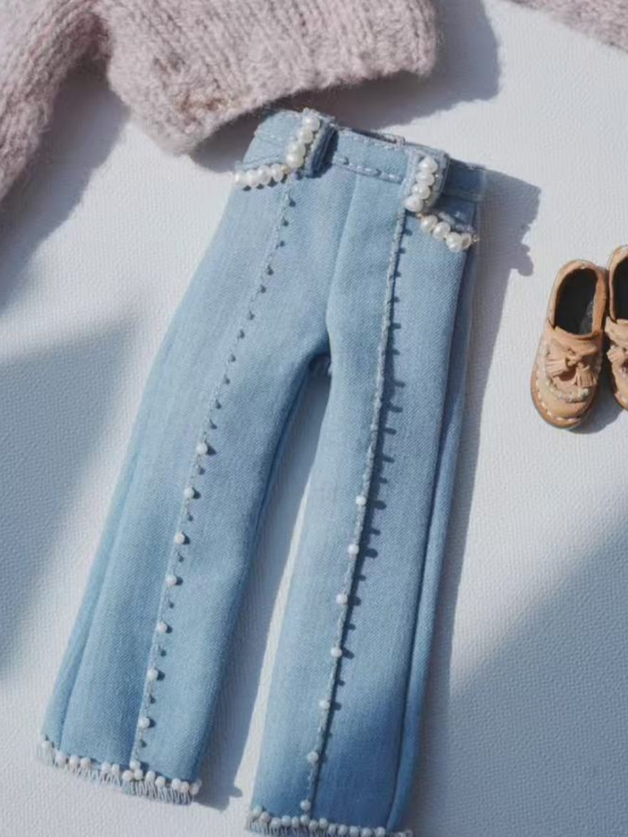 Handmade Outfit for Blythe/Obitsu, Sweater and Jeans Set