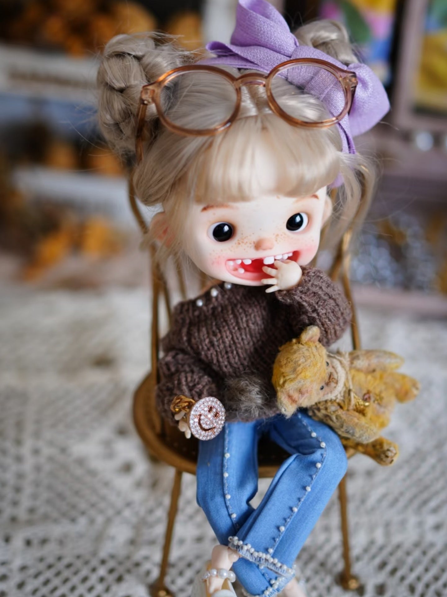 Handmade Outfit for Blythe/Obitsu, Sweater and Jeans Set