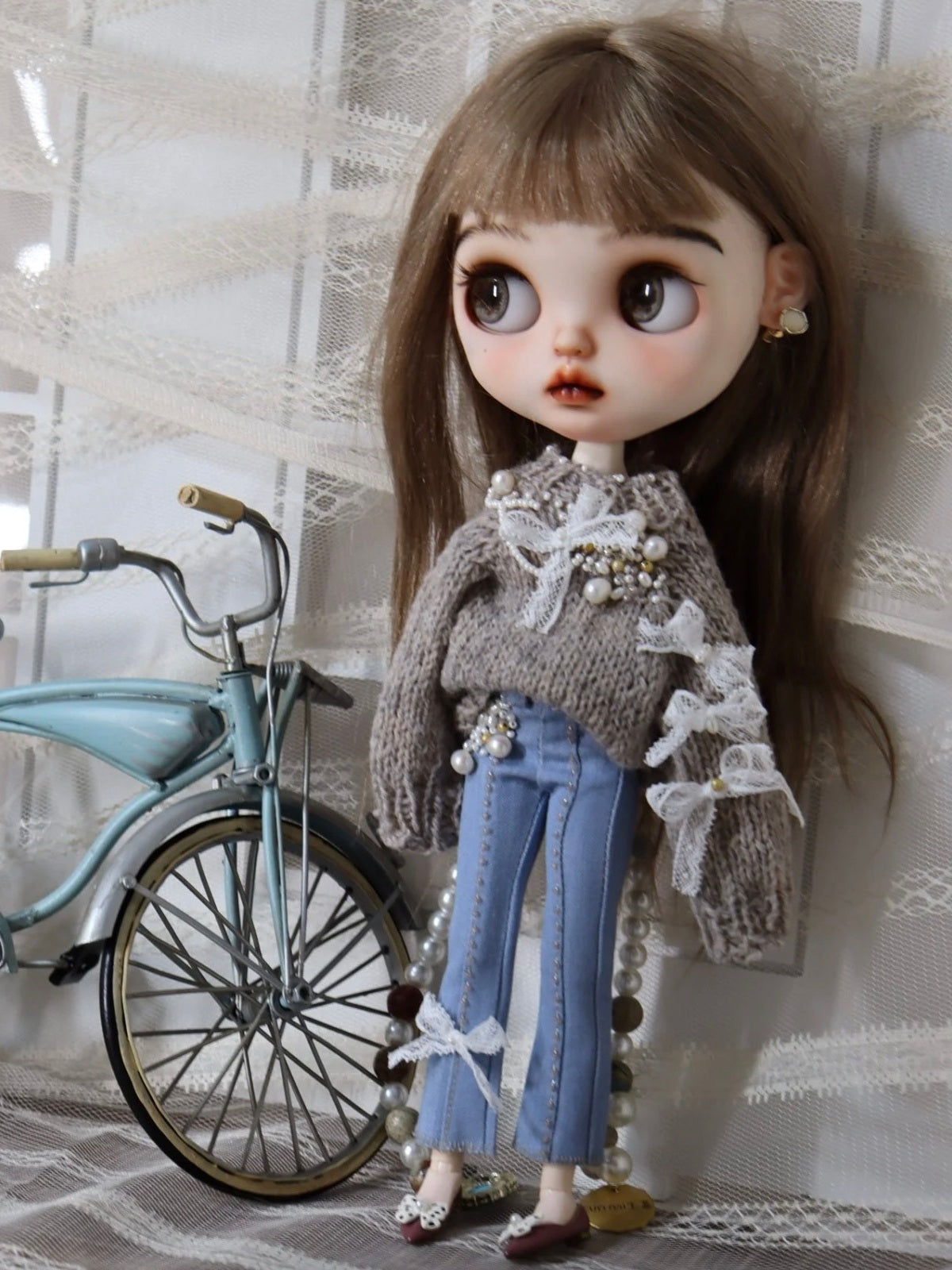 Handmade Outfit for Blythe/Obitsu,Sweater and Jeans Set