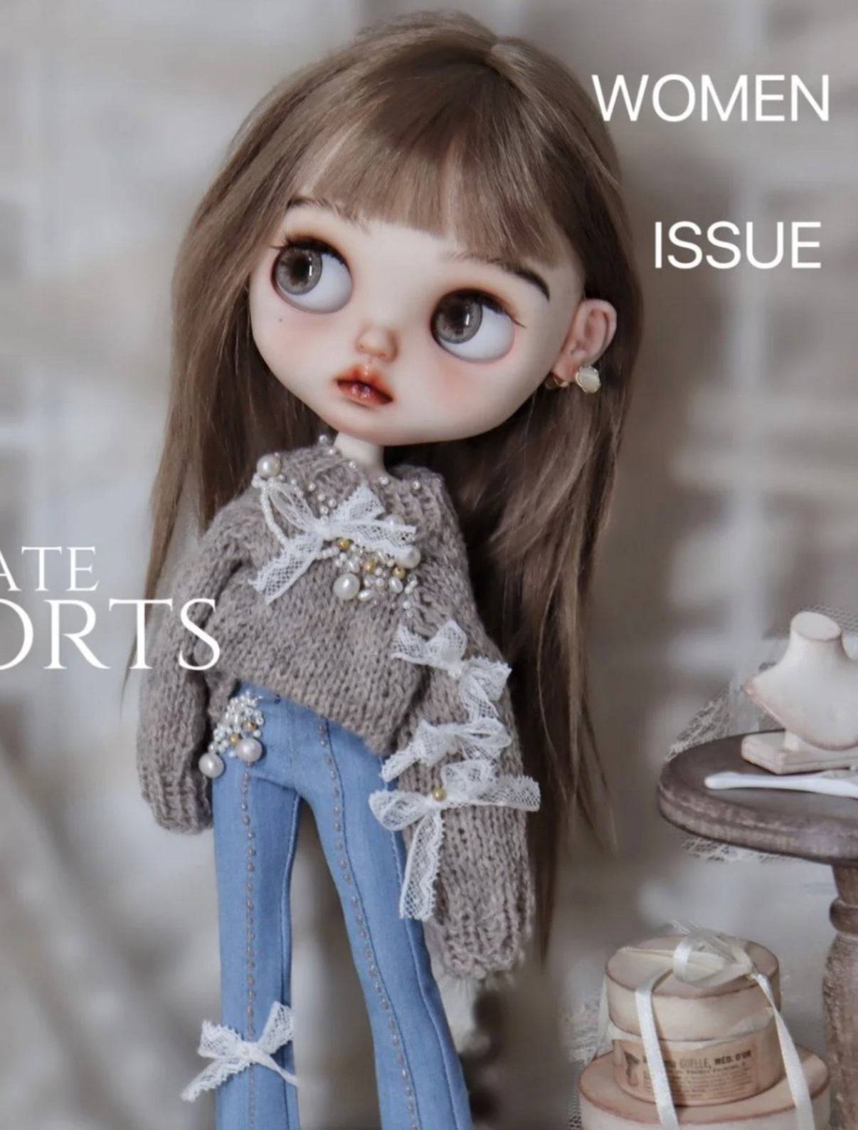 Handmade Outfit for Blythe/Obitsu,Sweater and Jeans Set
