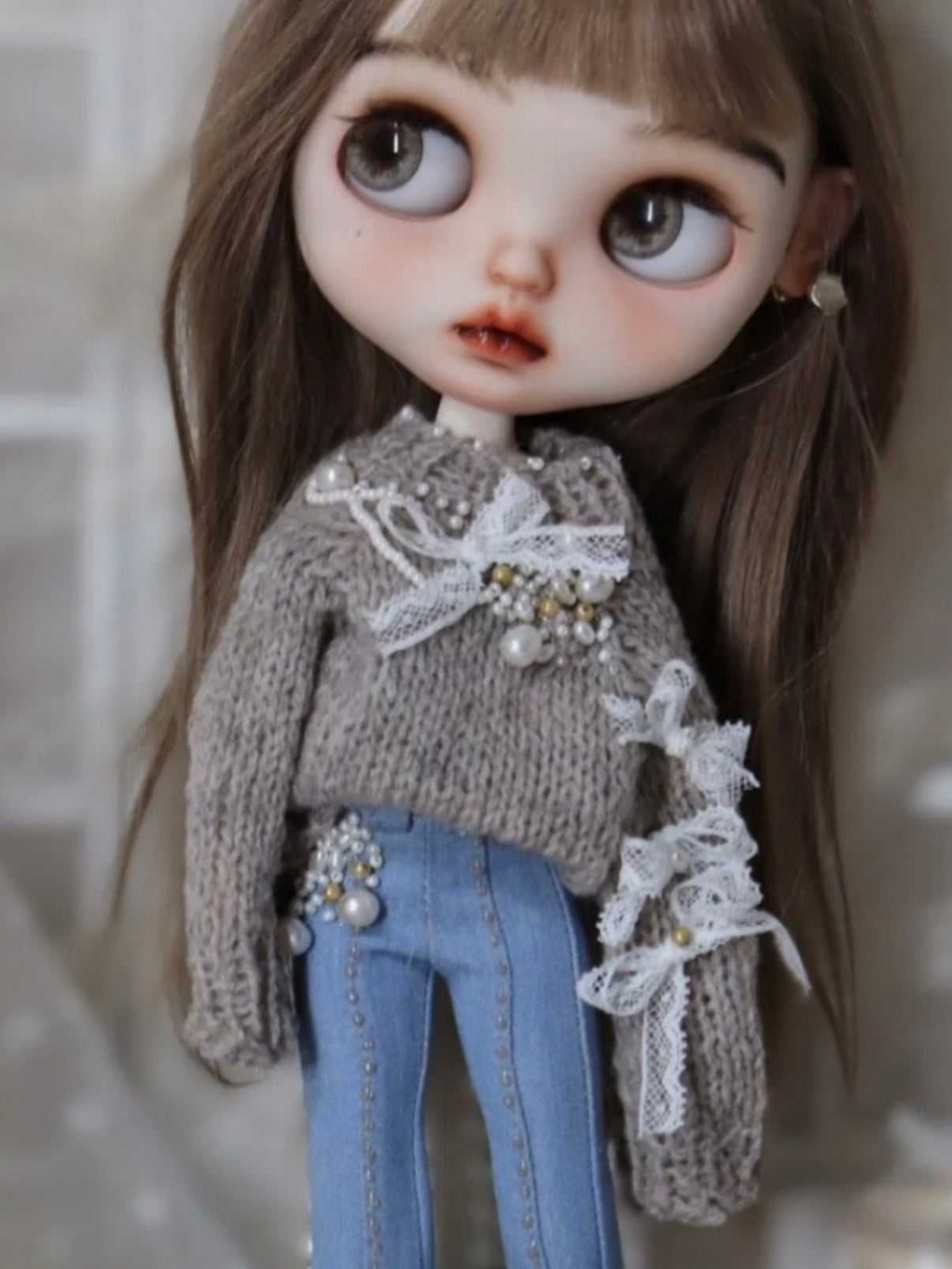Handmade Outfit for Blythe/Obitsu,Sweater and Jeans Set