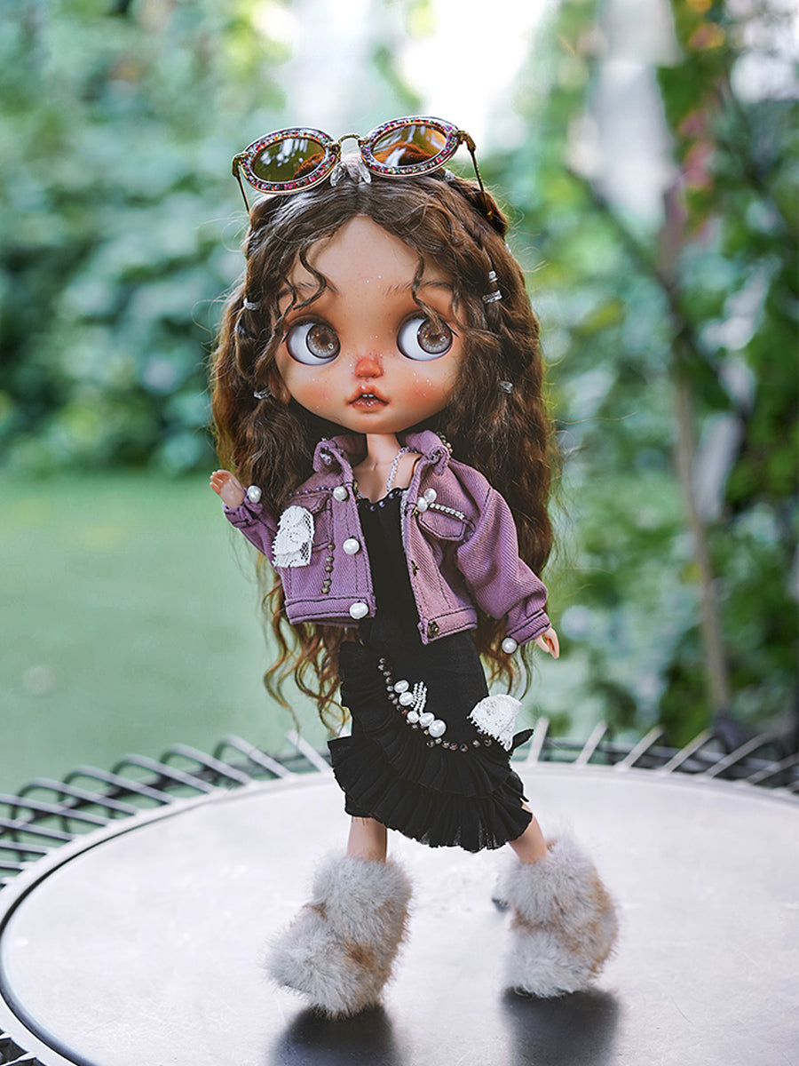 Purple Denim Jacket Blythe Outfit | ToastDoll