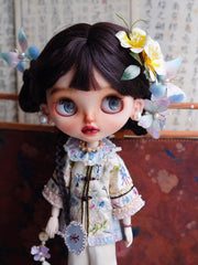 ⁠Whimsical Embroidered Chinese Blythe Set Full View | ToastDoll