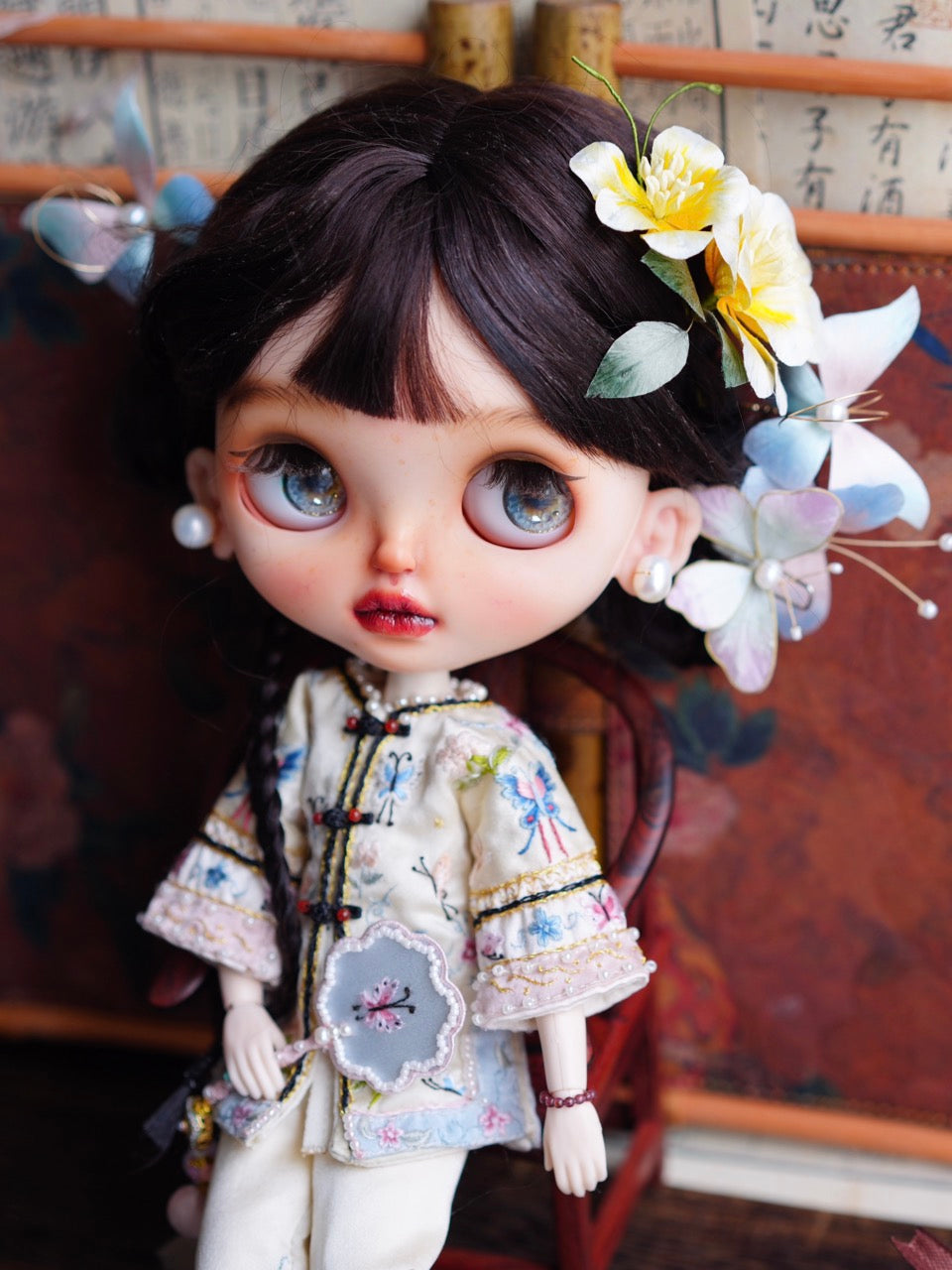 ⁠Whimsical Embroidered Chinese Blythe Set | ToastDoll