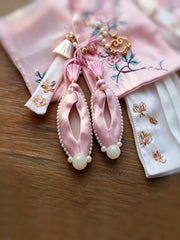 ⁠Pink Embroidered Chinese Blythe Set - Handmade Doll Clothes - ToastDoll