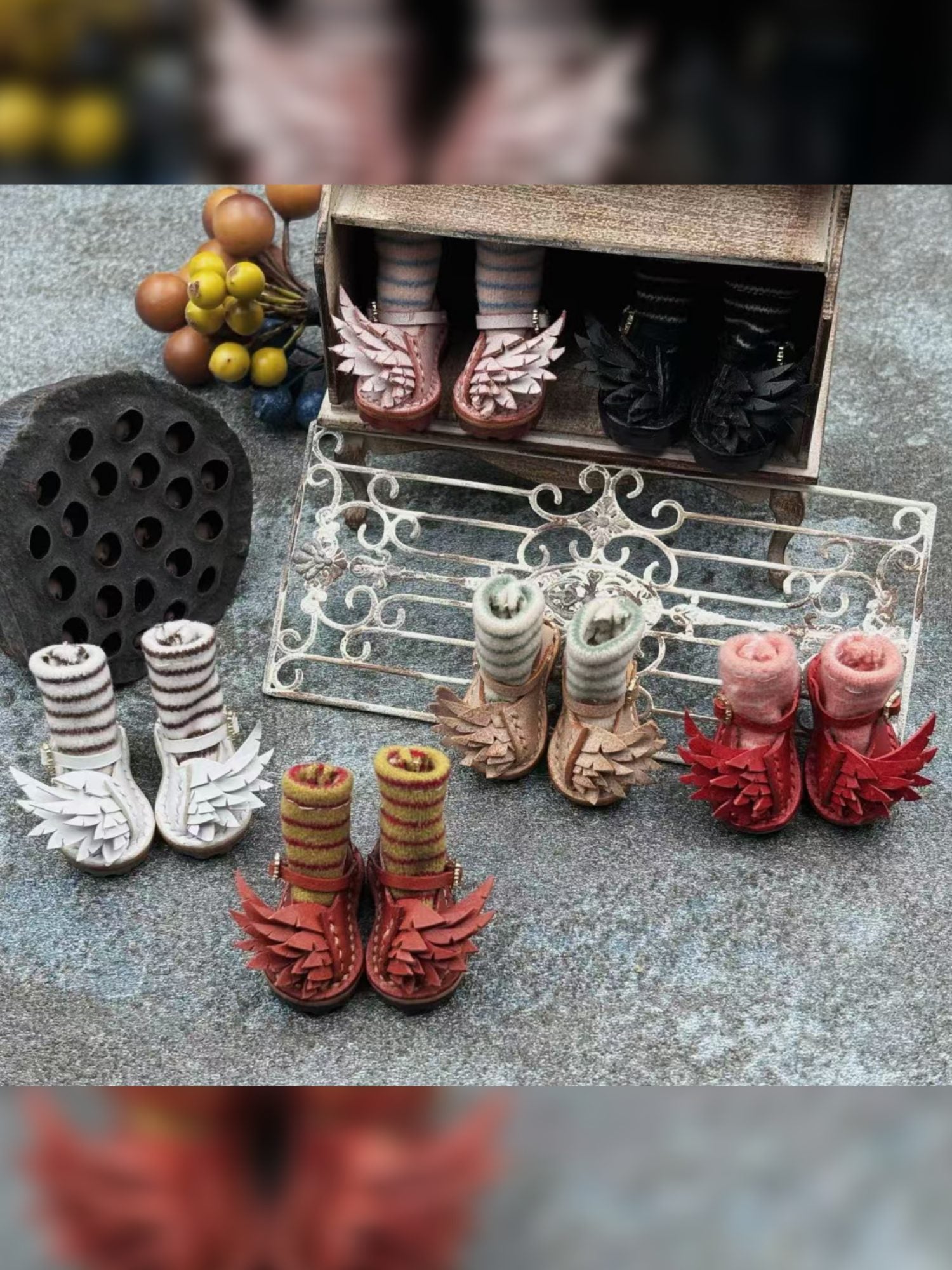 Handmade Shoes for Blythe/ Ob24/ Ob22/ Jacoosun, Winged Mary Jane