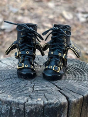 Handmade Shoes for Blythe/Obitsu, Zip-Detail Combat Boots