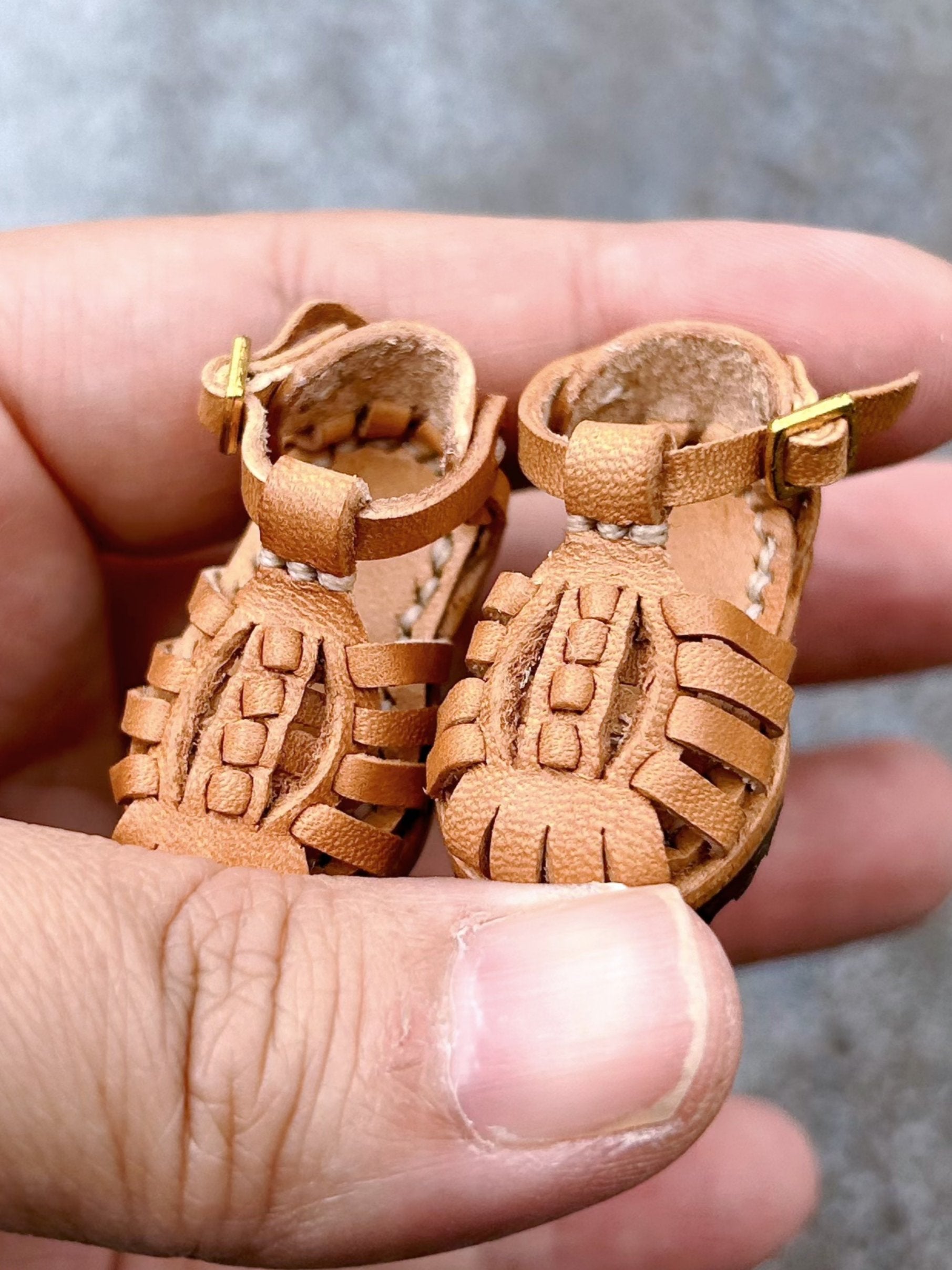 Handmade Shoes for Blythe/Obitsu, Leather Sandals