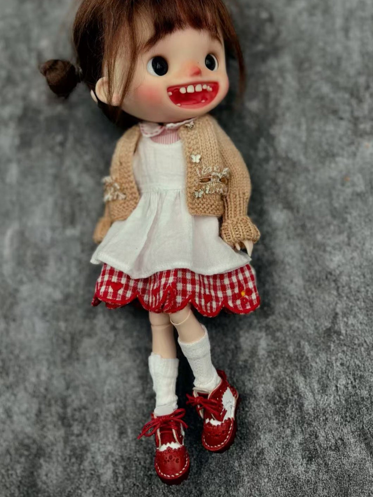 Handmade Shoes for Blythe/Obitsu, Classic Baroque Carved Oxford Shoes