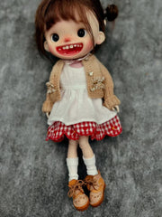 Handmade Shoes for Blythe/Obitsu, Classic Baroque Carved Oxford Shoes