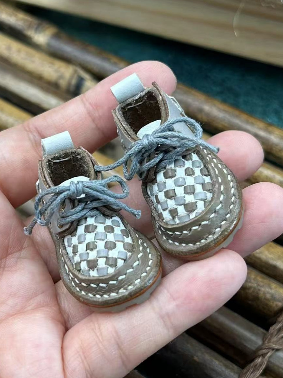 Handmade Shoes for Blythe/Obitsu, Woven Pattern Leather Shoes