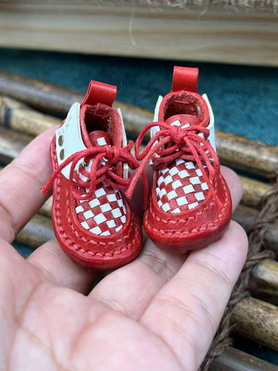 Handmade Shoes for Blythe/Obitsu, Woven Pattern Leather Shoes