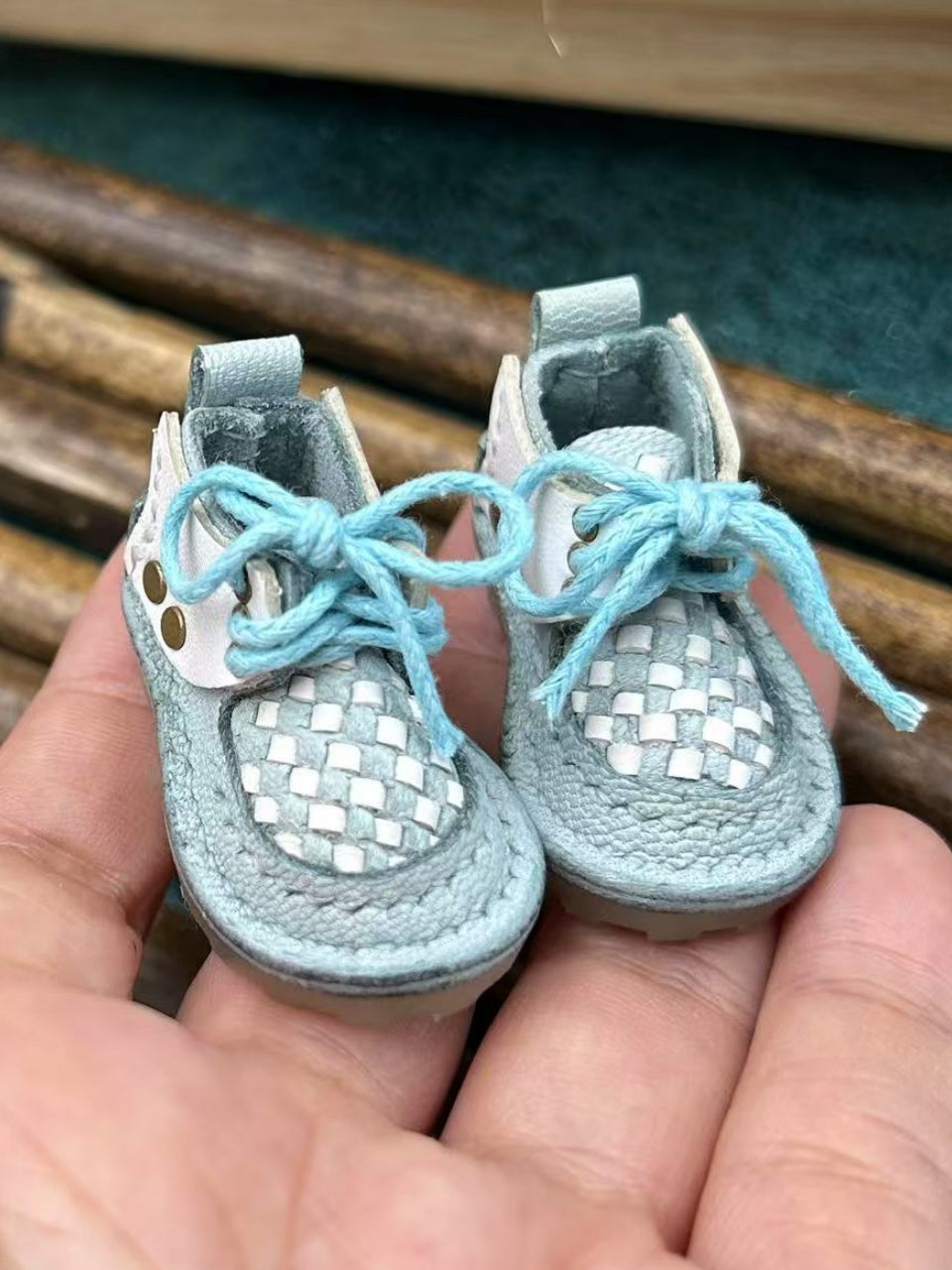 Handmade Shoes for Blythe/Obitsu, Woven Pattern Leather Shoes