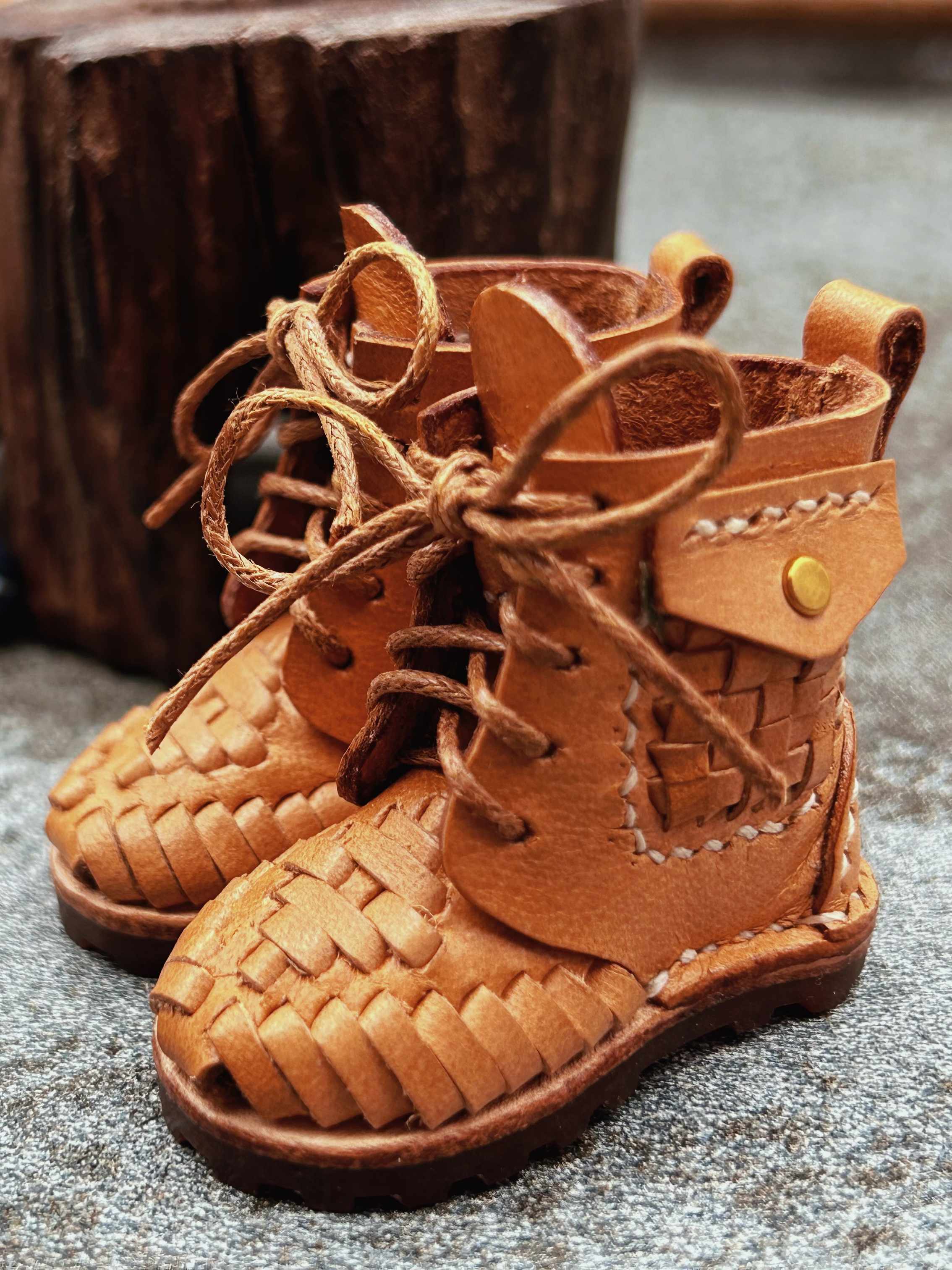 Handmade Shoes for Blythe/Obitsu, Woven Combat Boots