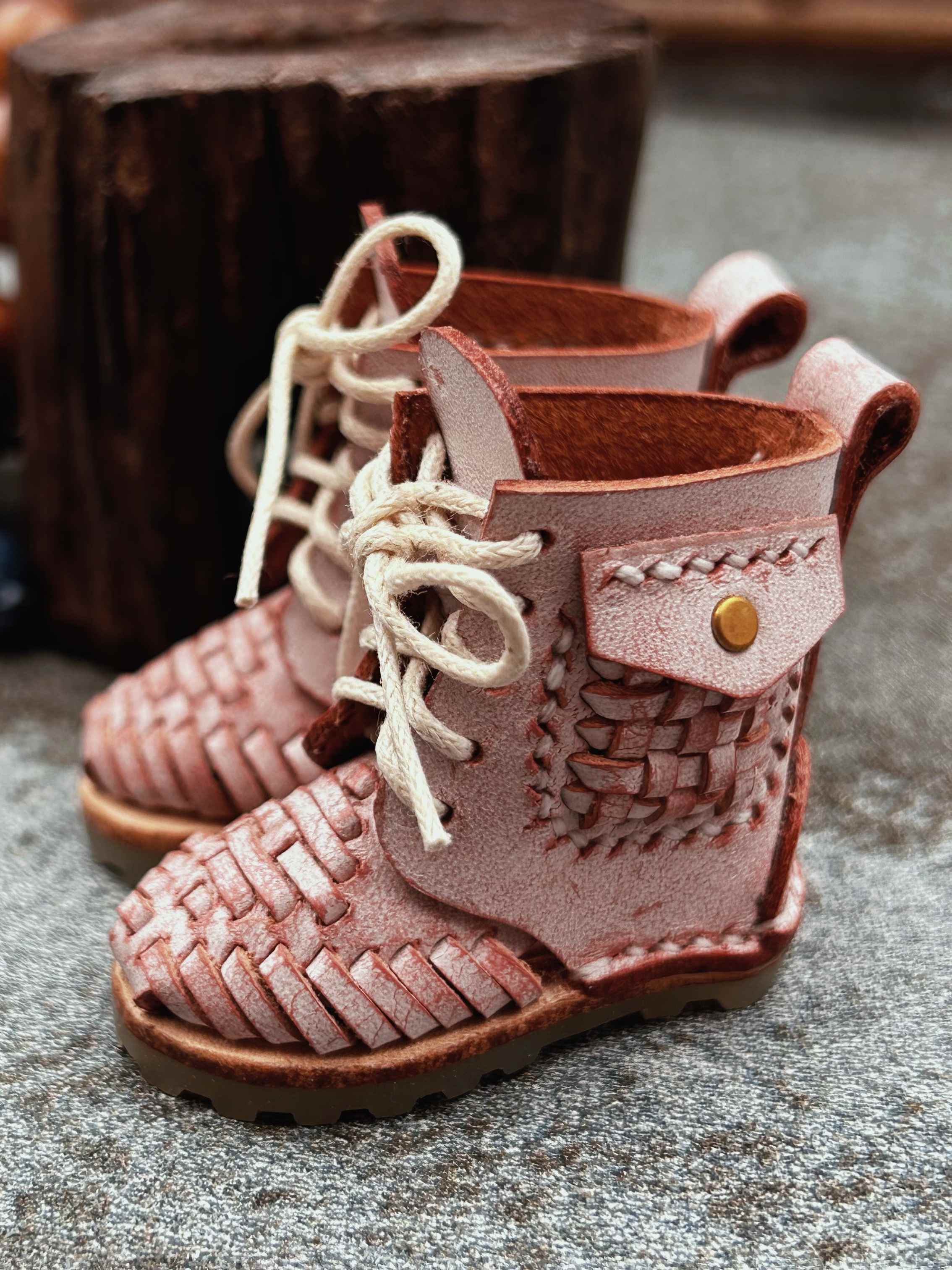 Handmade Shoes for Blythe/Obitsu, Woven Combat Boots