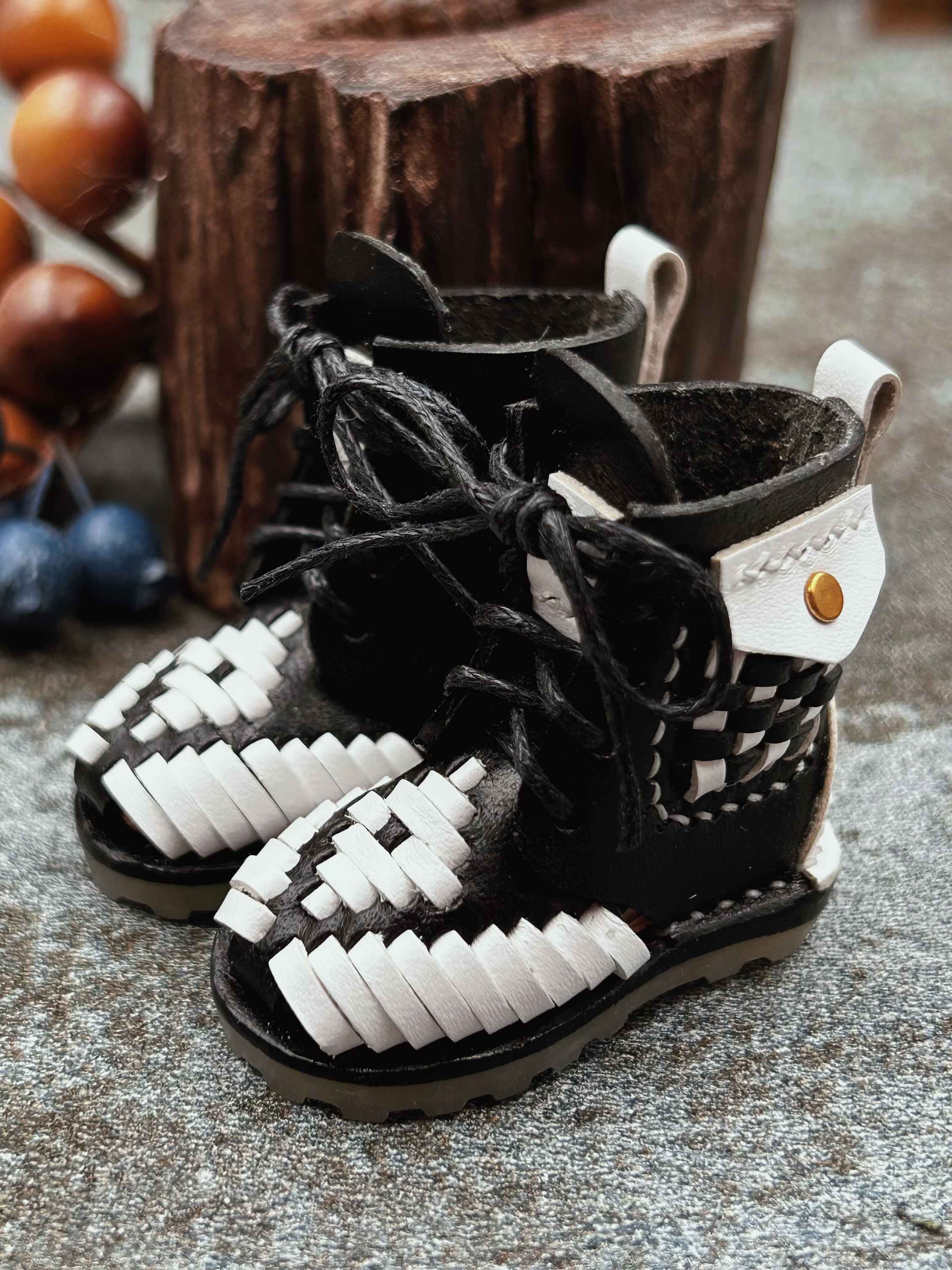 Handmade Shoes for Blythe/Obitsu, Woven Combat Boots