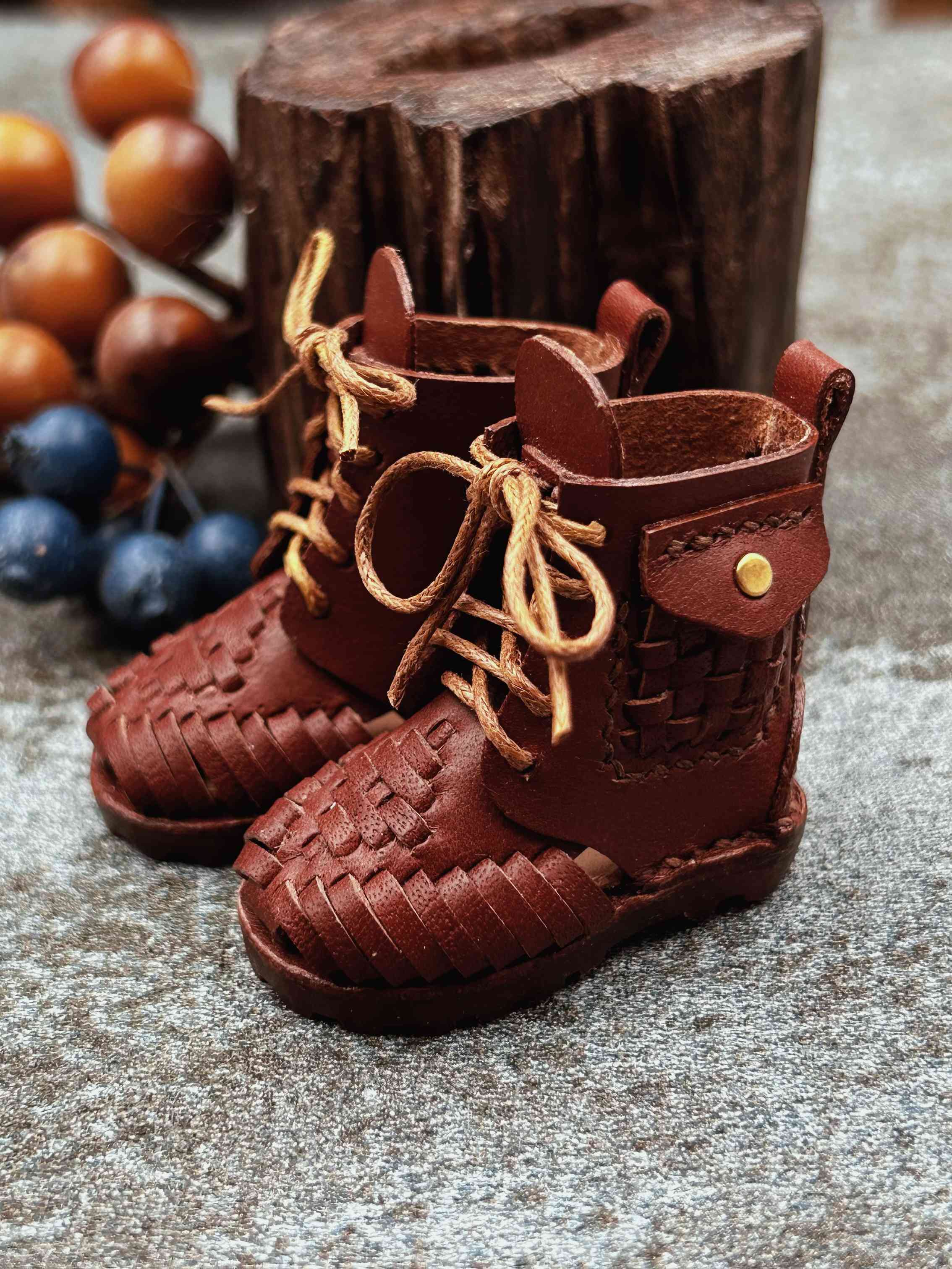 Handmade Shoes for Blythe/Obitsu, Woven Combat Boots