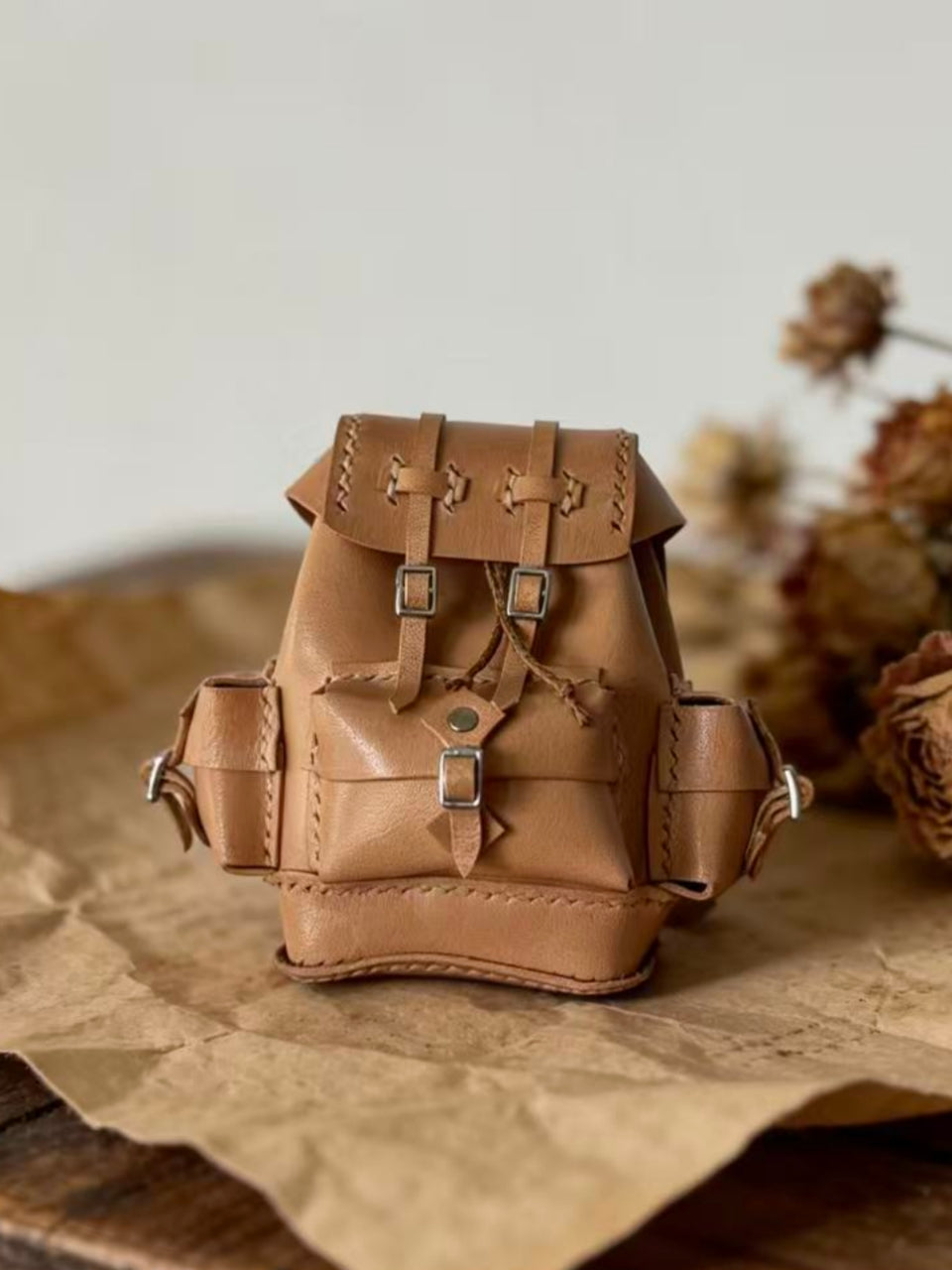 Vintage Leather Multi-Pocket Blythe Bag | ToastDoll