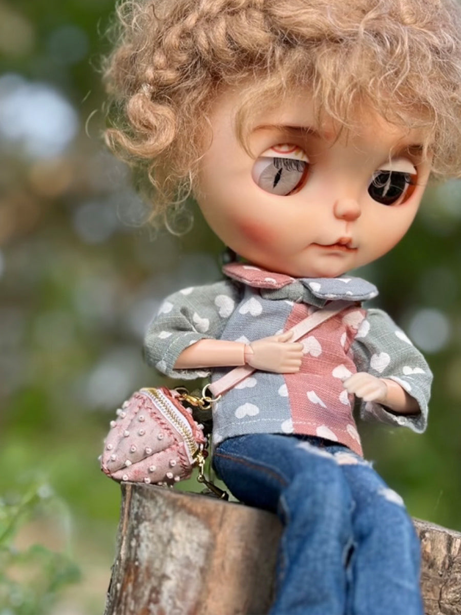 Handmade Bag for Blythe/Azone, Strawberry Crossbody Bag