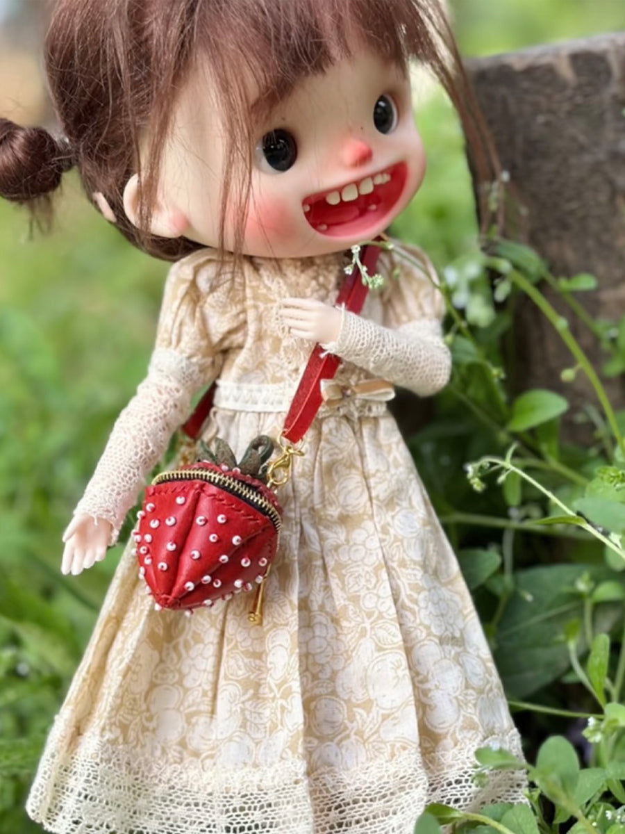 Handmade Bag for Blythe/Azone, Strawberry Crossbody Bag