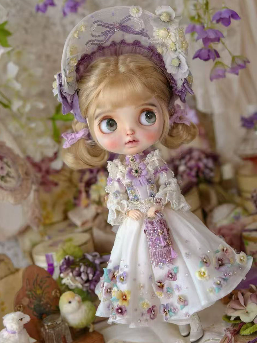 Handmade Outfit for Blythe/Pullip, Floral Dress Set