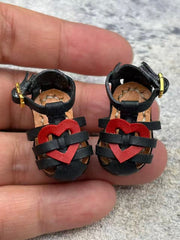 Handmade Shoes for Blythe/Obitsu, Heart Leather Shoes