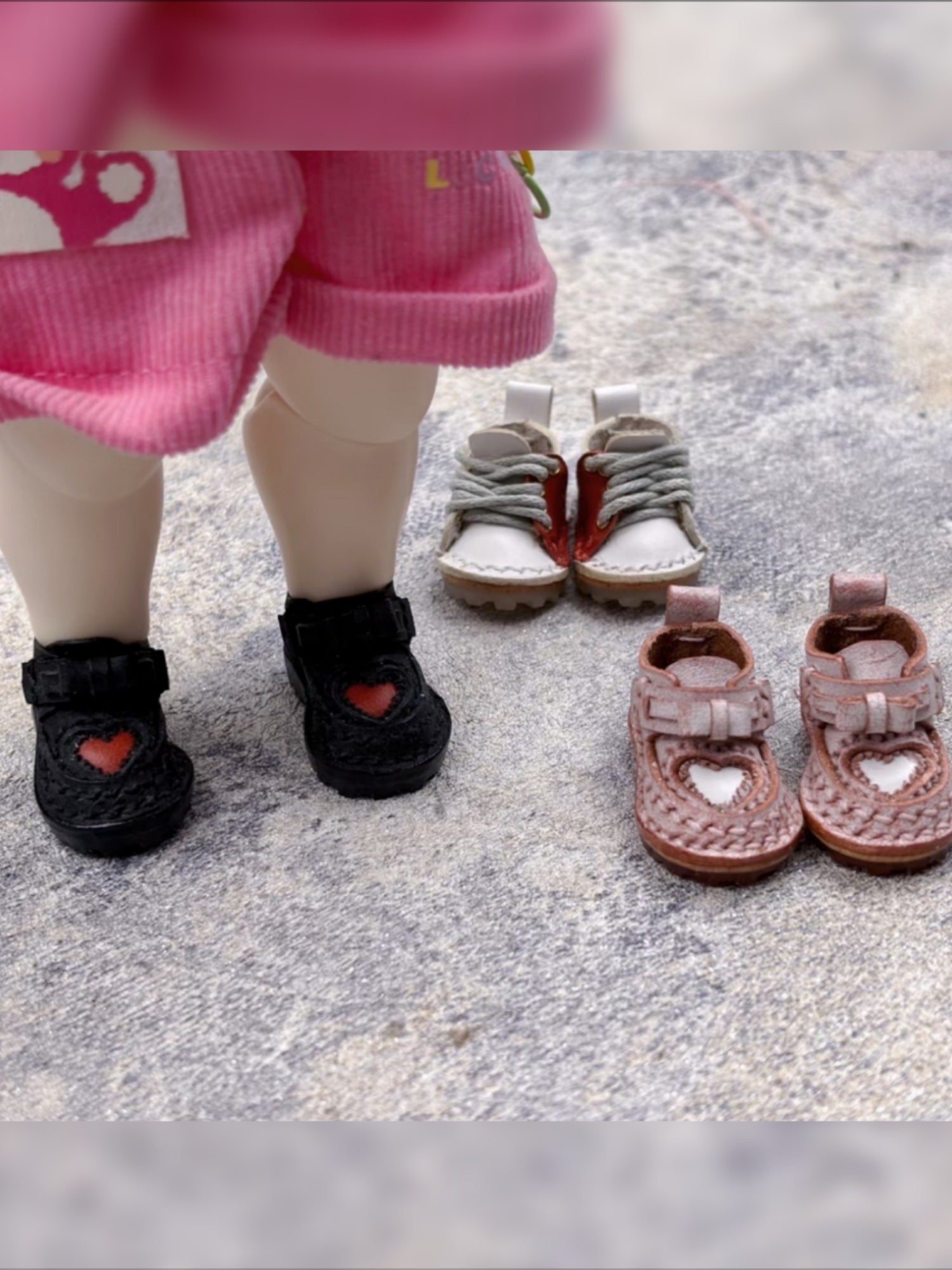 Handmade Shoes for Blythe/Obitsu, Heart Leather Shoes