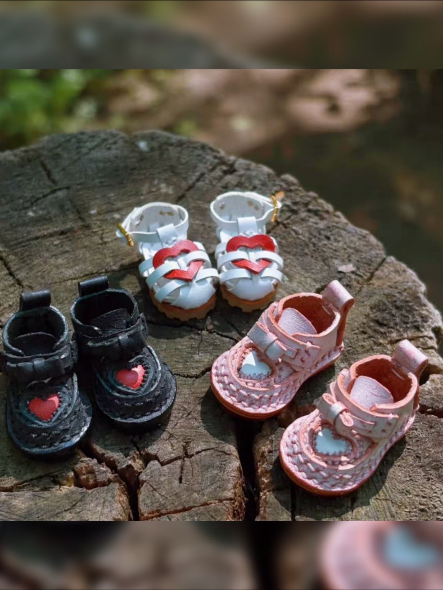 Handmade Shoes for Blythe/Obitsu, Heart Leather Shoes