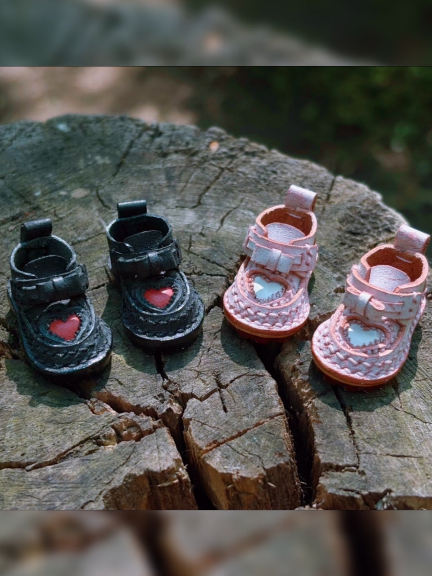 Handmade Shoes for Blythe/Obitsu, Heart Leather Shoes