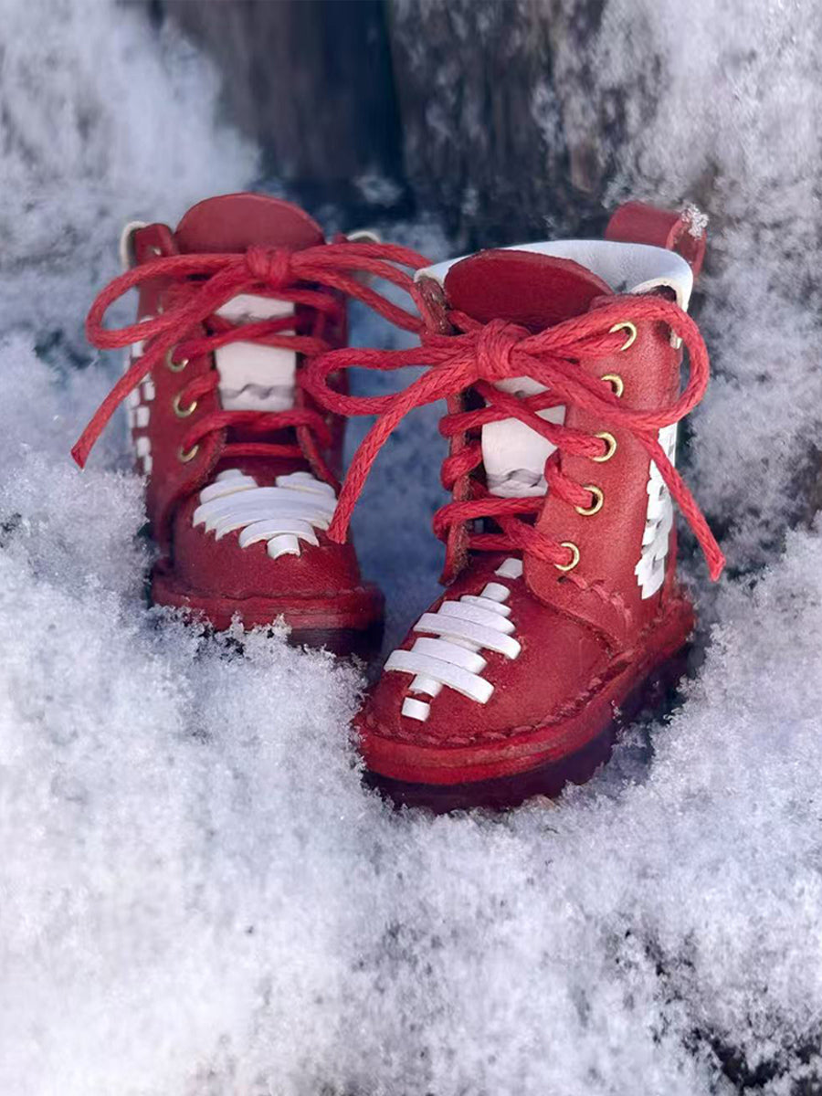 Handmade Shoes for Blythe/Obitsu, Christmas Leather Boots