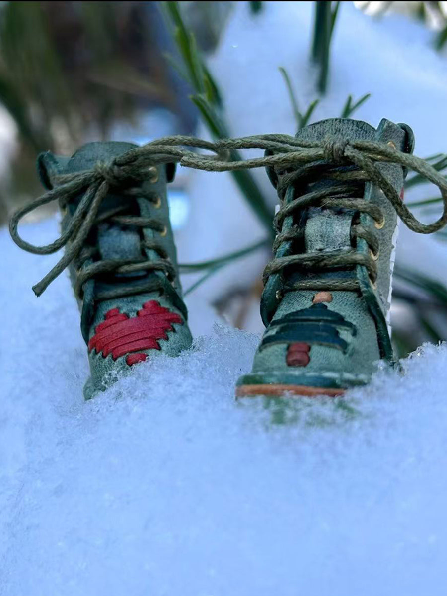 Handmade Shoes for Blythe/Obitsu, Christmas Leather Boots