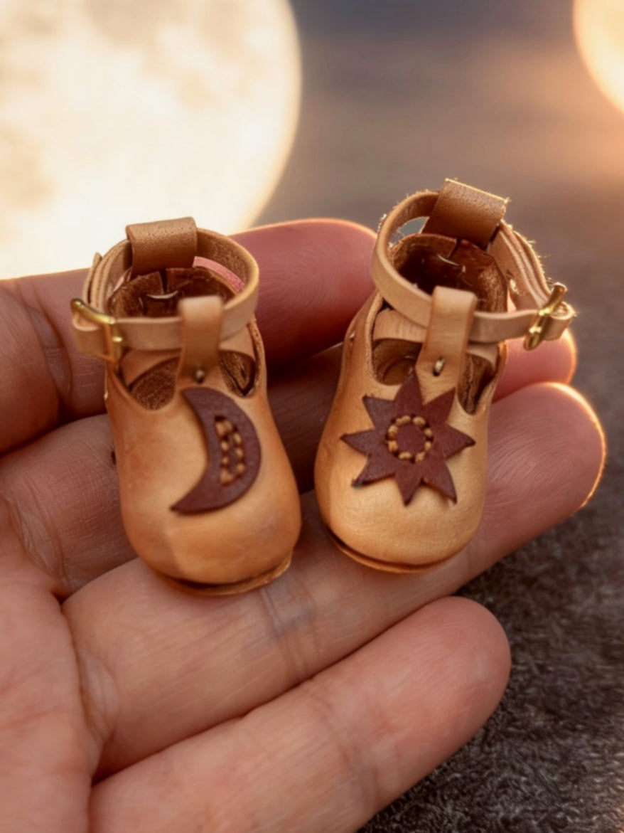Sun Moon Leather Blythe Khaki Flats | ToastDoll