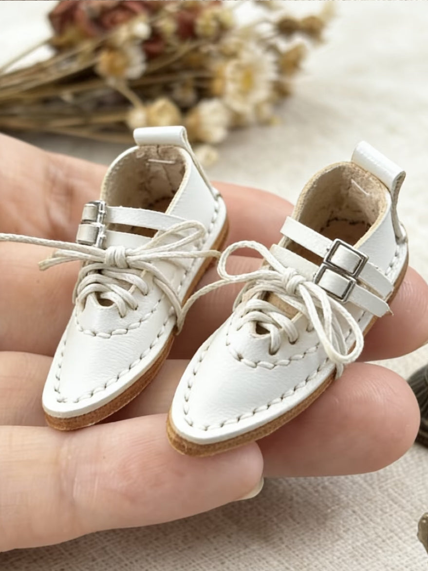 Leather Pointed Toe Blythe White Moccasins | ToastDoll