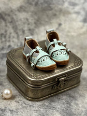 Leather Pointed-toe Blythe Grayish Blue Colorway Sandals | ToastDoll