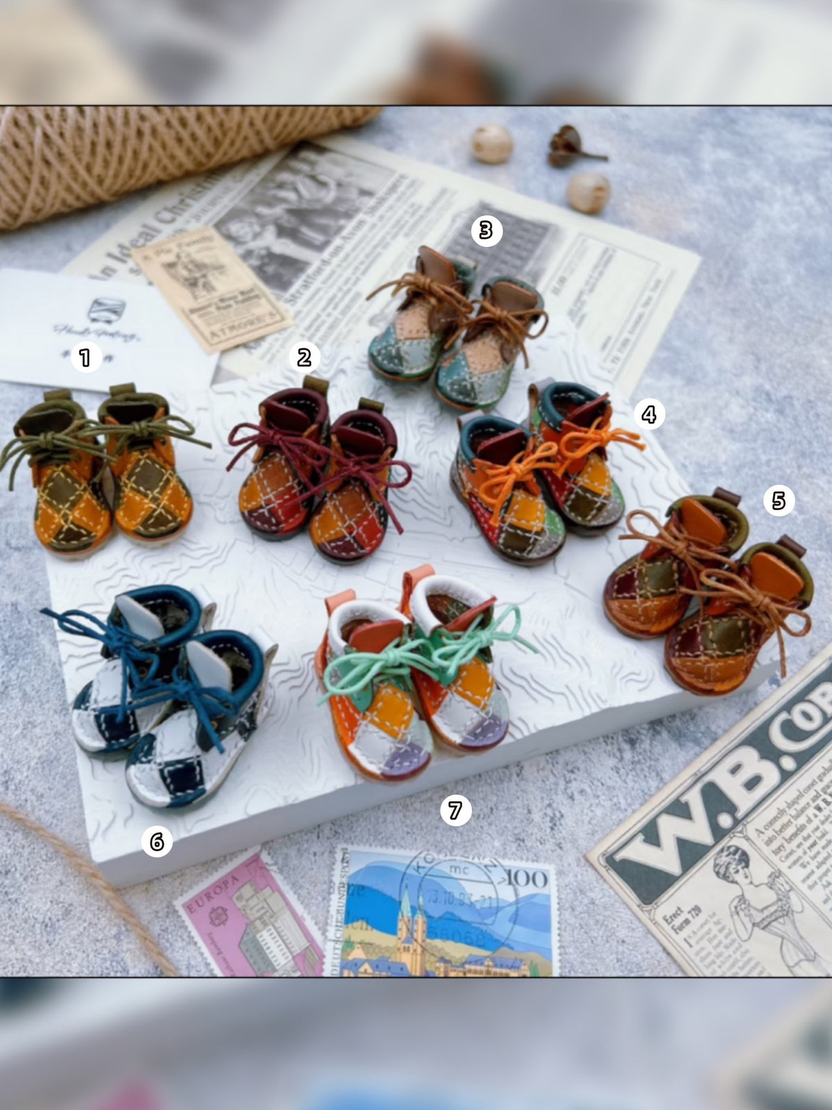 Multi Patchwork Leather Blythe Flats Flat Lay | ToastDoll
