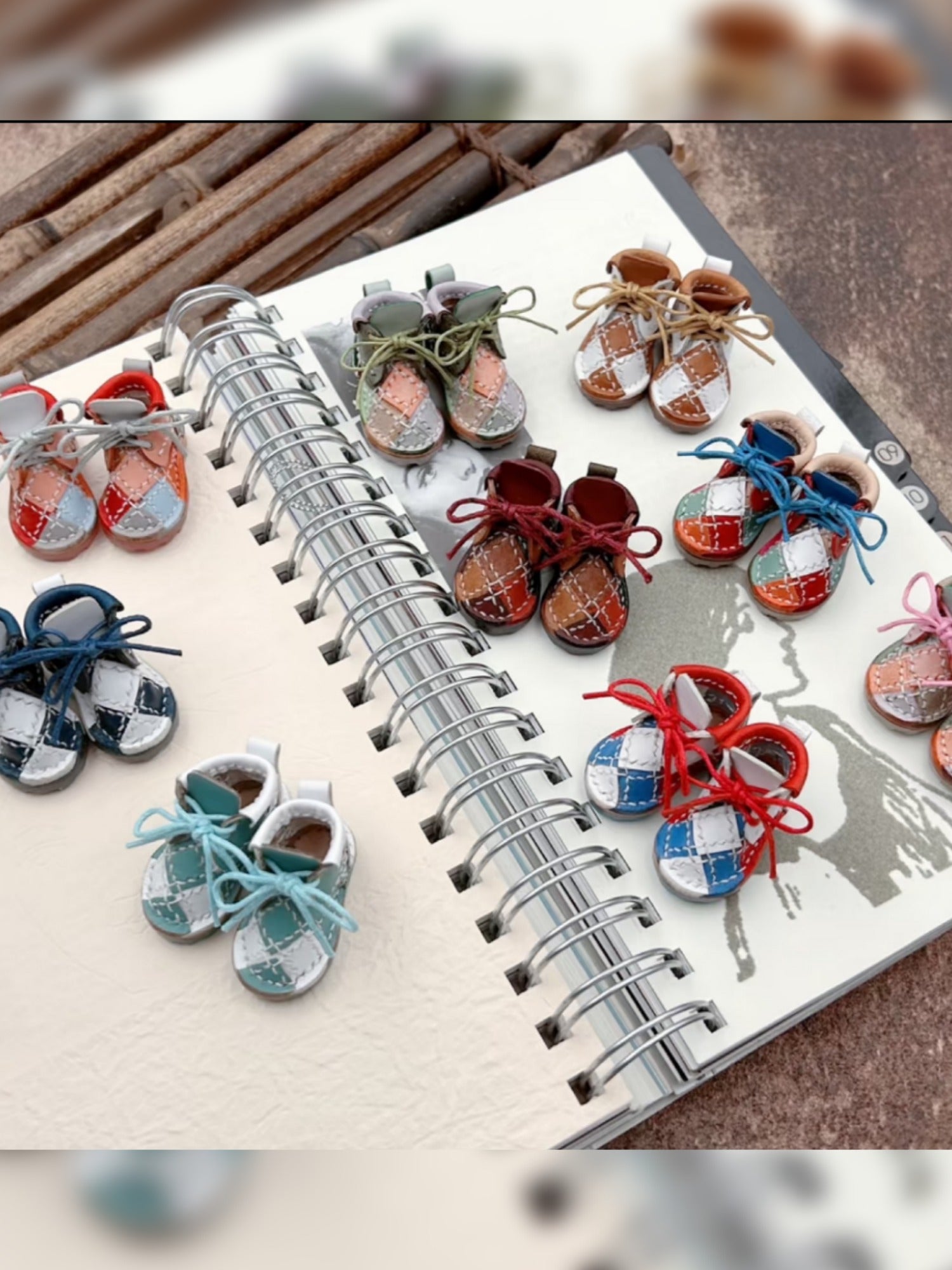 Multi Patchwork Leather Blythe Flats - Handmade Doll Shoes - ToastDoll