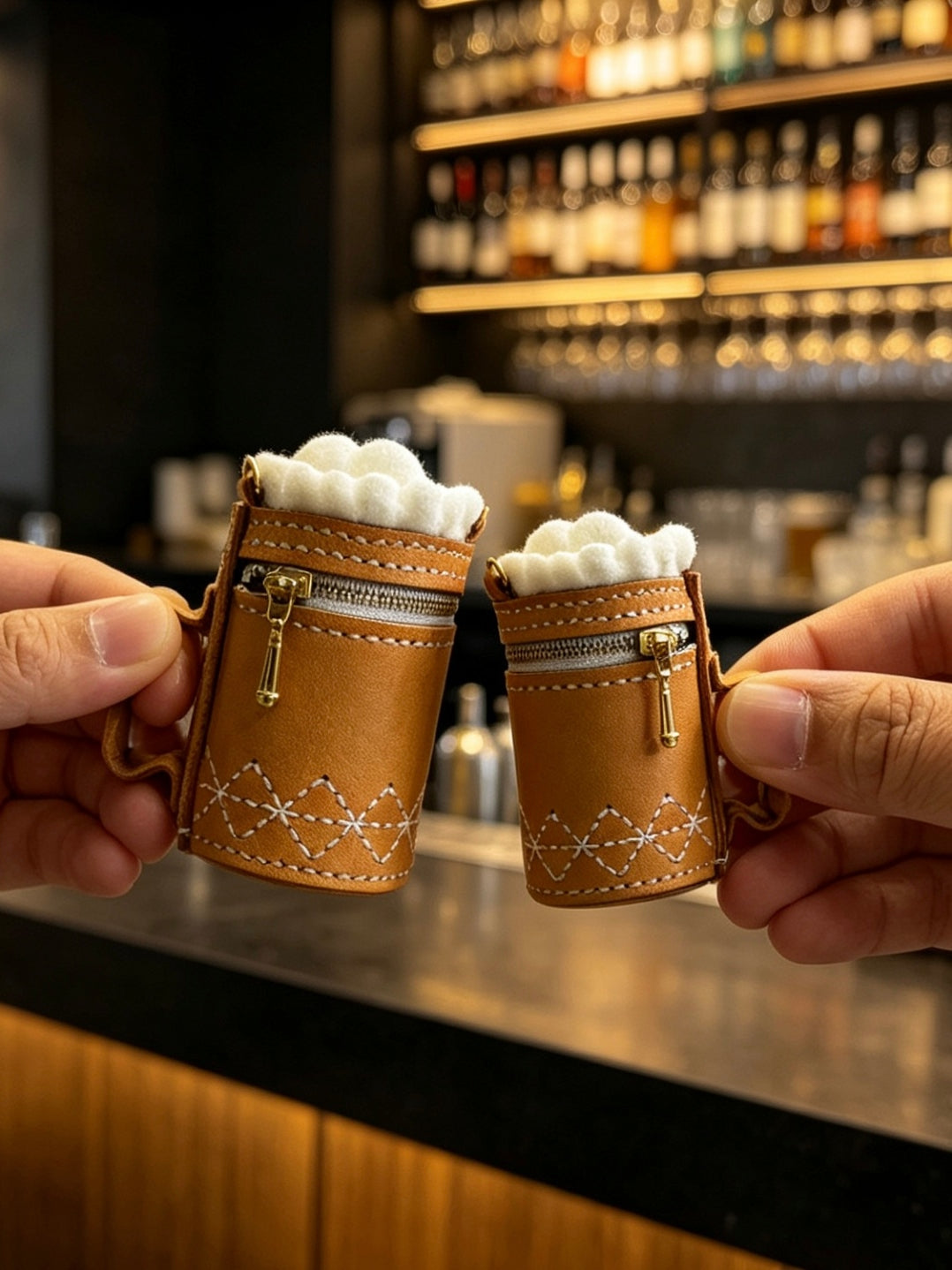 Leather Beer Blythe Bag Close-up | ToastDoll