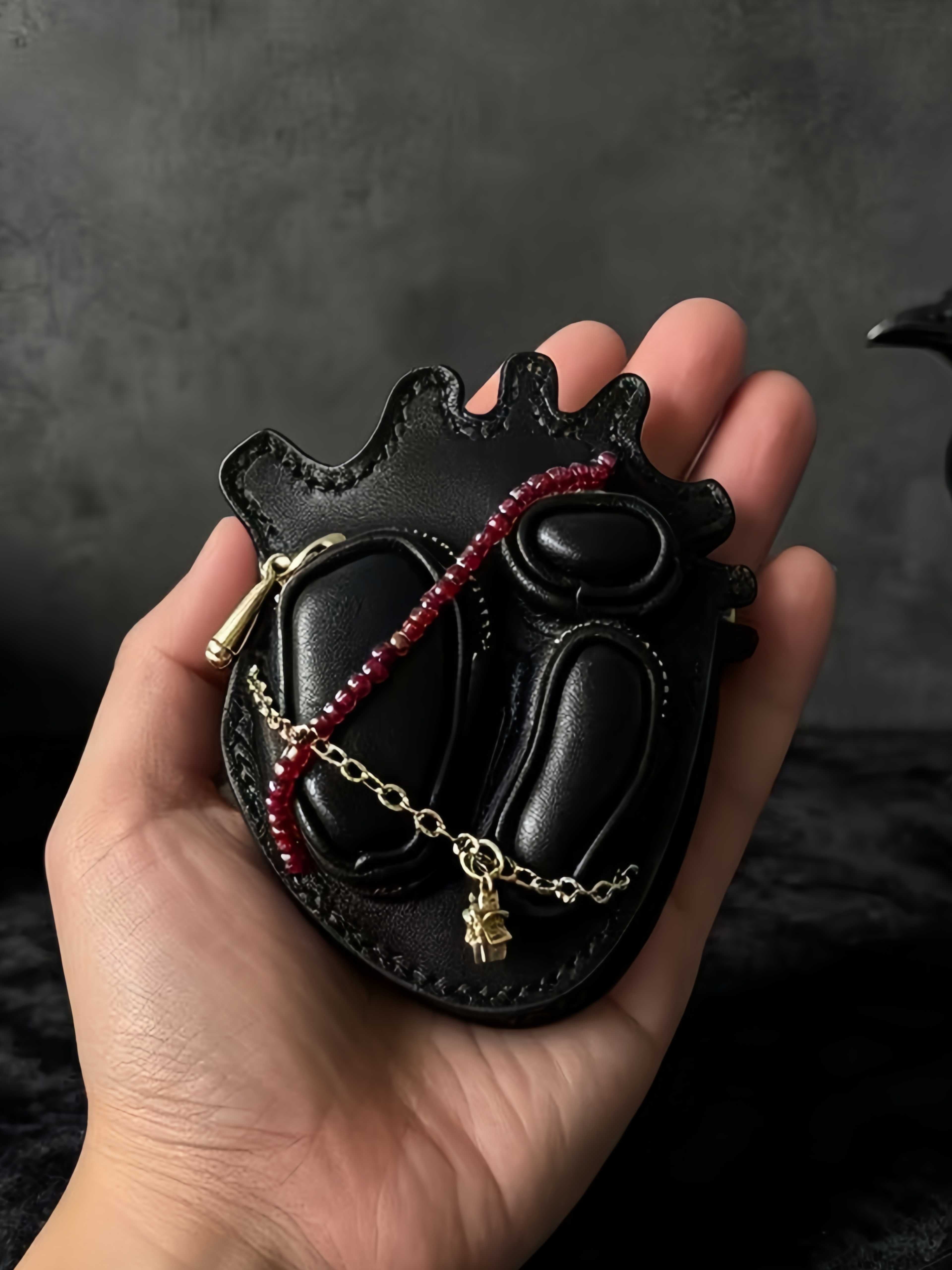 Leather Heart Blythe Black Bag | ToastDoll