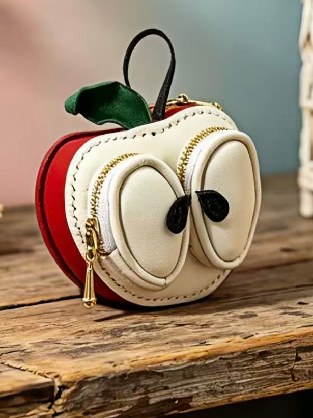 Leather Apple-Shaped Blythe Bag - Handmade Doll Accessory - ToastDoll