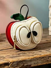 Leather Apple-Shaped Blythe Bag - Handmade Doll Accessory - ToastDoll