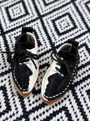 Black White Leather Blythe Flats - Handmade Doll Shoes - ToastDoll