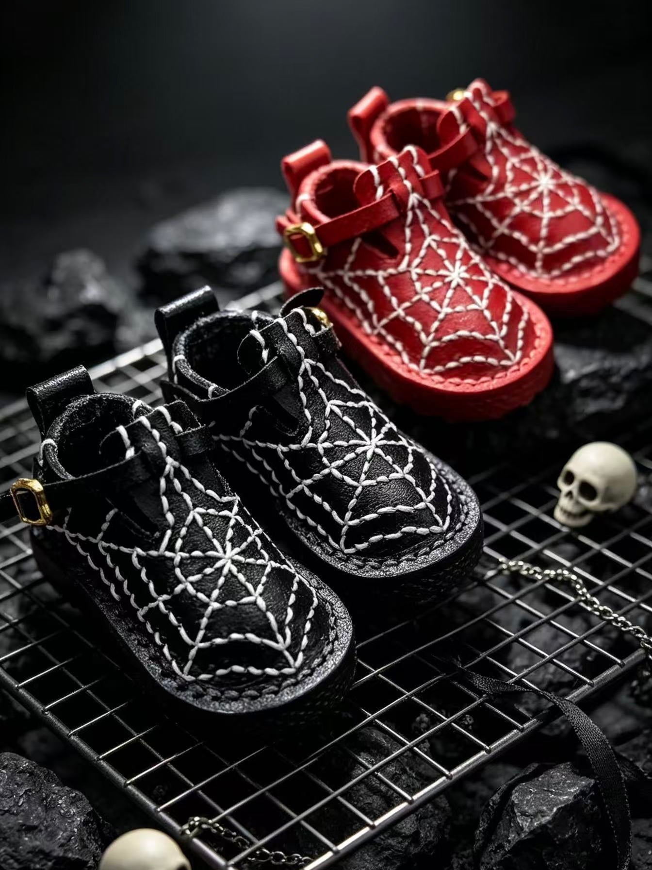 Halloween Spiderweb Blythe OB11 Flats - Handmade Doll Shoes - ToastDoll