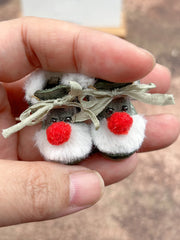 Handmade Shoes for Blythe/Obitsu, Christmas Snow Leather Shoes