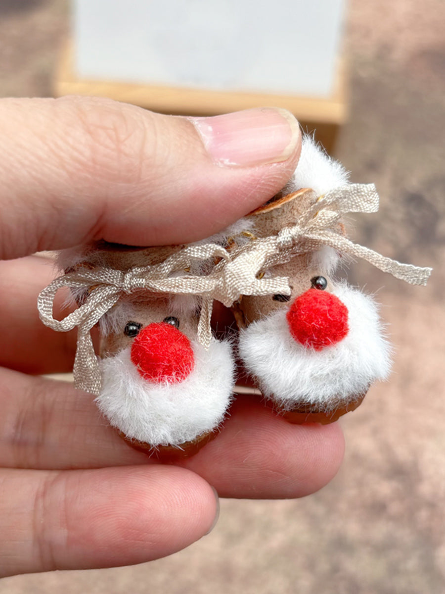 Handmade Shoes for Blythe/Obitsu, Christmas Snow Leather Shoes