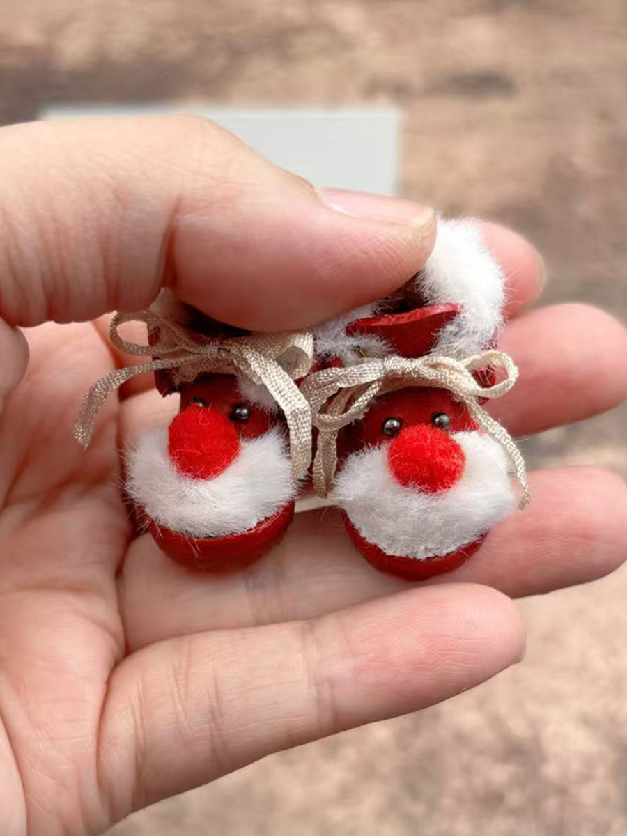 Handmade Shoes for Blythe/Obitsu, Christmas Snow Leather Shoes