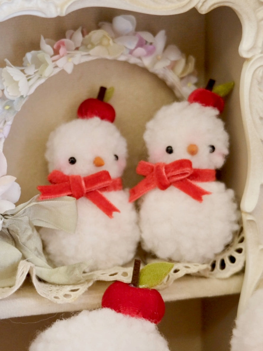 Fairytale Forest Mini Plushie Apple Snowman Close-up | ToastDoll