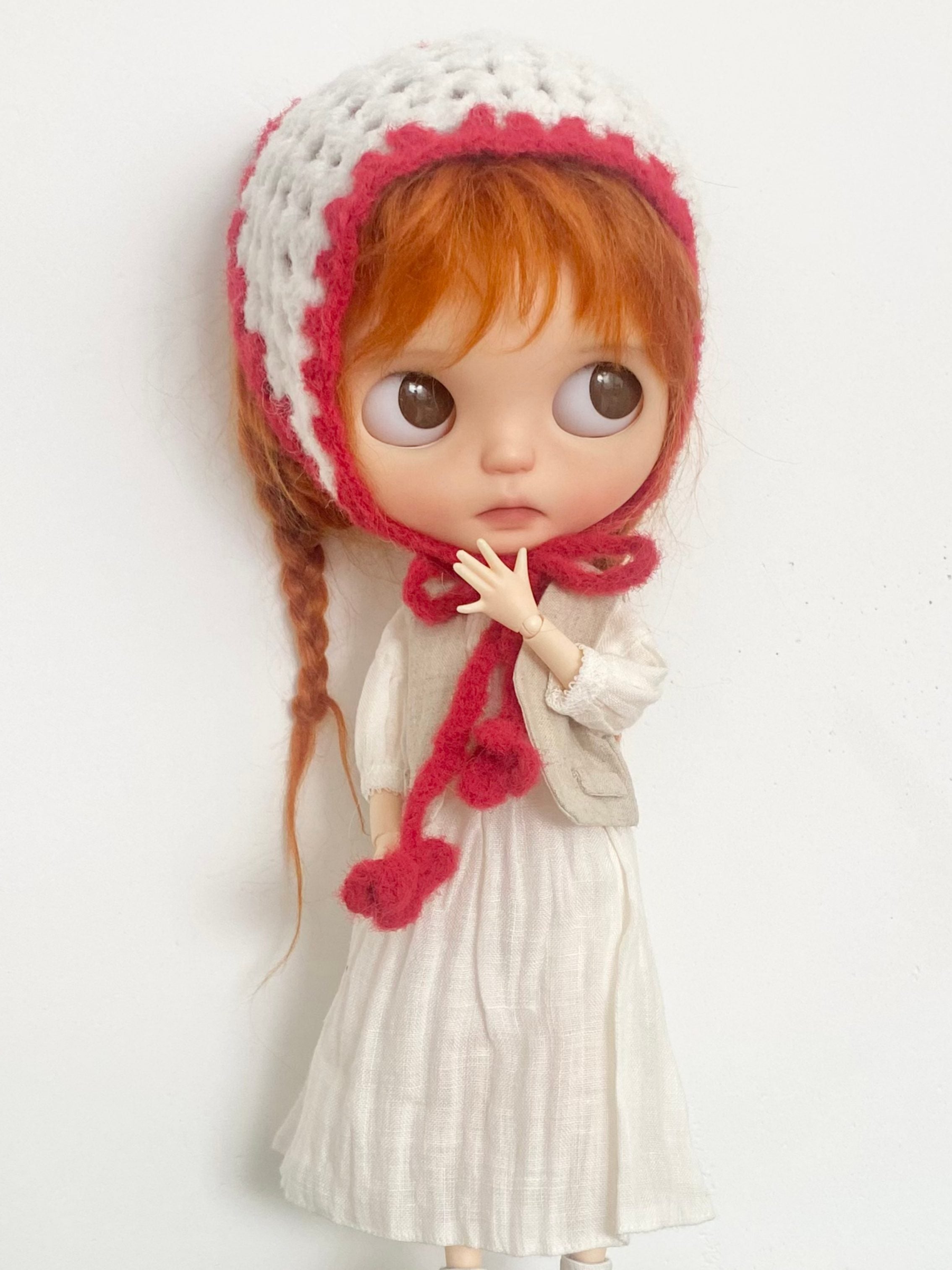 Pastel Crochet Blythe Red Kerchief | ToastDoll