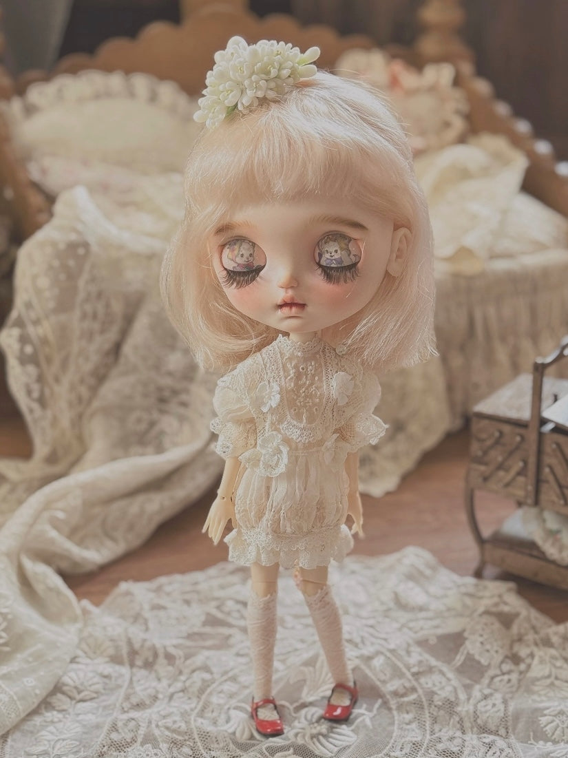 Bloom Silhouette Lace Mini Dress On Doll Display | ToastDoll